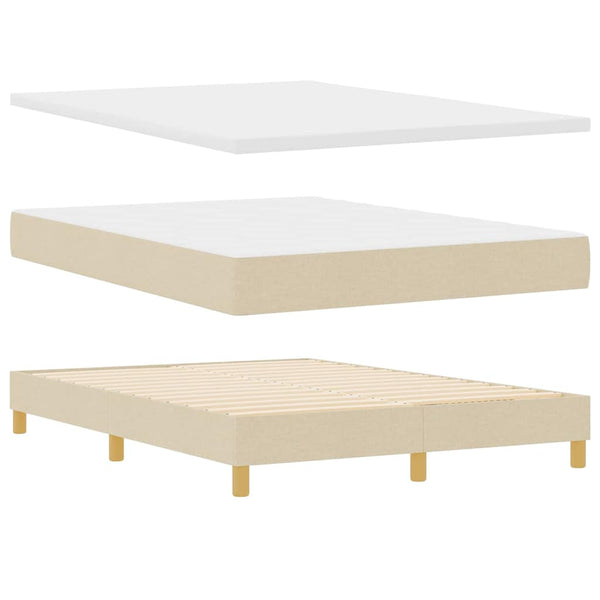 LED Boxspringbett Creme 140x190 cm