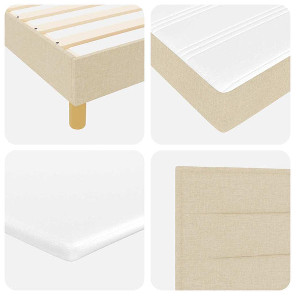 LED Boxspringbett Creme 140x200 cm