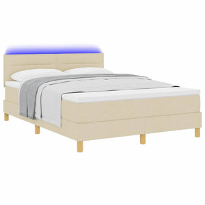 LED Boxspringbett Creme 140x200 cm