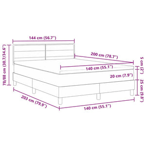 LED Boxspringbett Creme 140x200 cm