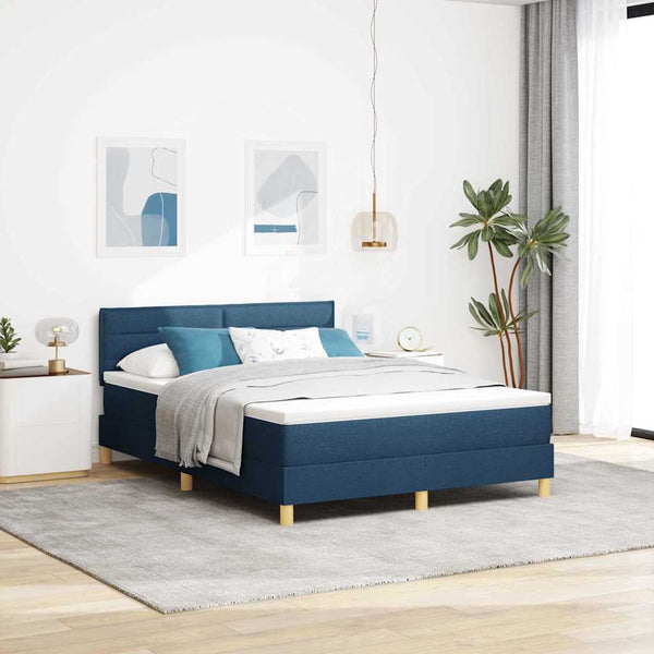 LED Boxspringbett Blau 140x200 cm