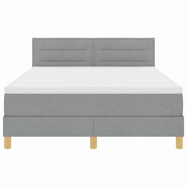 vidaXL Lit tapissier LED avec tête de lit Gris clair 160 x 200 cm Tissu