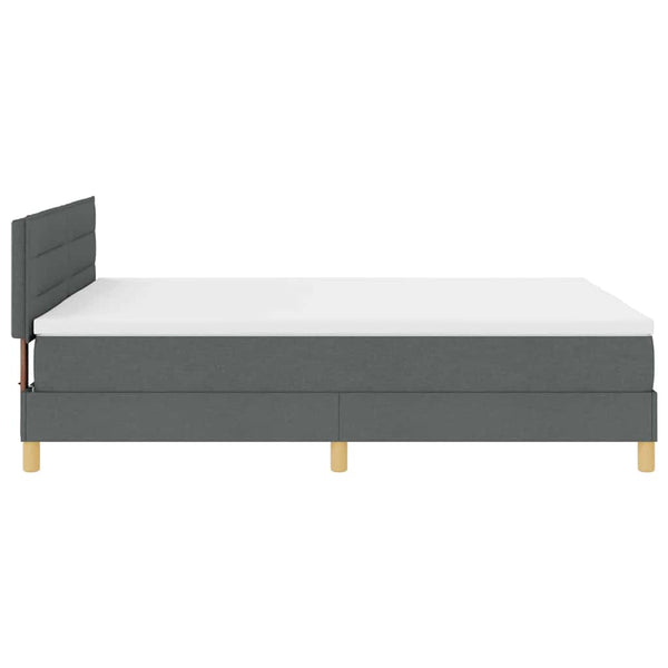 vidaXL Lit coffre à LED avec tête de lit Gris foncé 160 x 200 cm Tissu