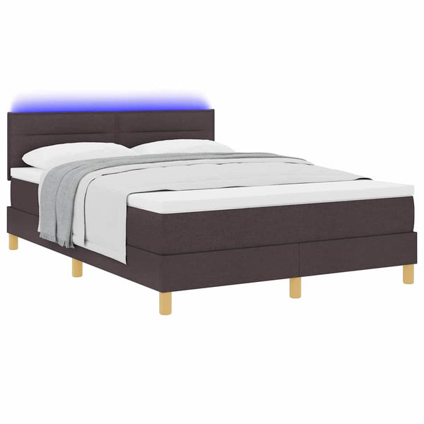 LED Boxspringbett Dunkelbraun 160x200 cm