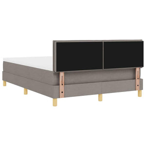 vidaXL Lit boxspring LED avec bandes lumineuses LED Taupe 160 x 200 cm Tissu