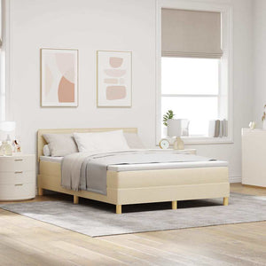 LED Boxspringbett Creme 160x200 cm