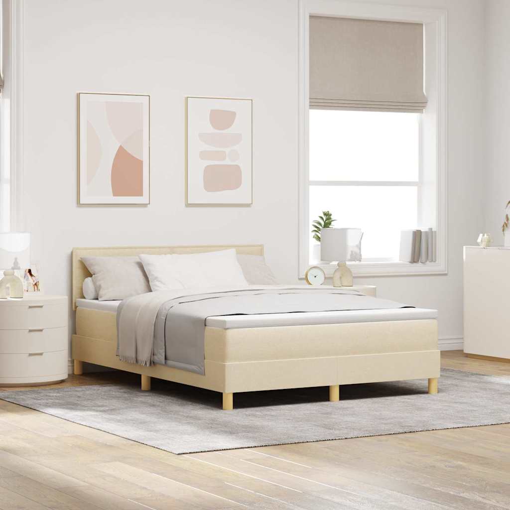 LED Boxspringbett Creme 160x200 cm