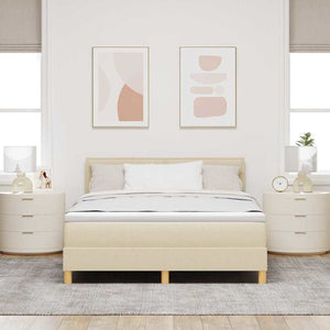 LED Boxspringbett Creme 160x200 cm