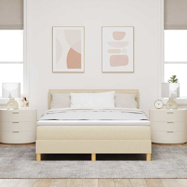 LED Boxspringbett Creme 160x200 cm