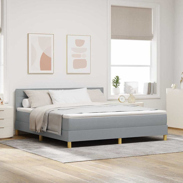 LED Boxspringbett Hellgrau 180x200 cm