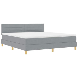 LED Boxspringbett Hellgrau 180x200 cm