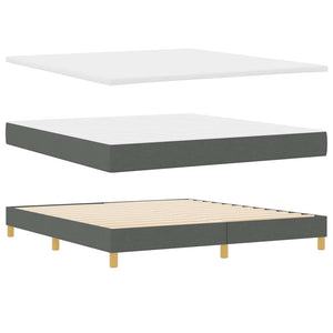 vidaXL Lit coffre à LED avec tête de lit Gris foncé 180 x 200 cm Tissu
