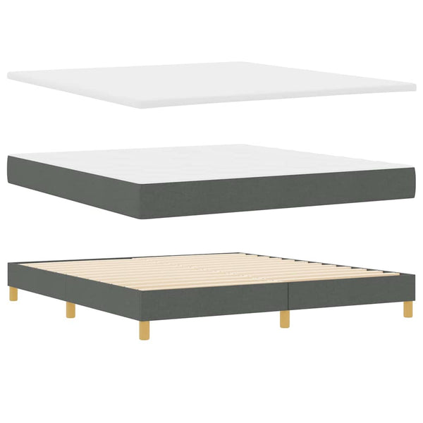 vidaXL Lit coffre à LED avec tête de lit Gris foncé 180 x 200 cm Tissu