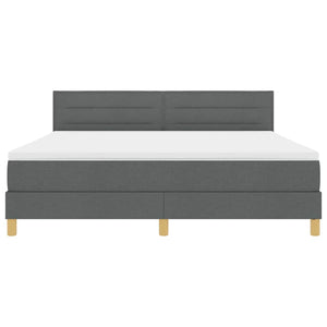 vidaXL Lit coffre à LED avec tête de lit Gris foncé 180 x 200 cm Tissu