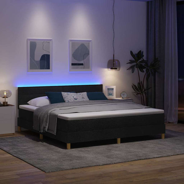 LED Boxspringbett Schwarz 180x200 cm