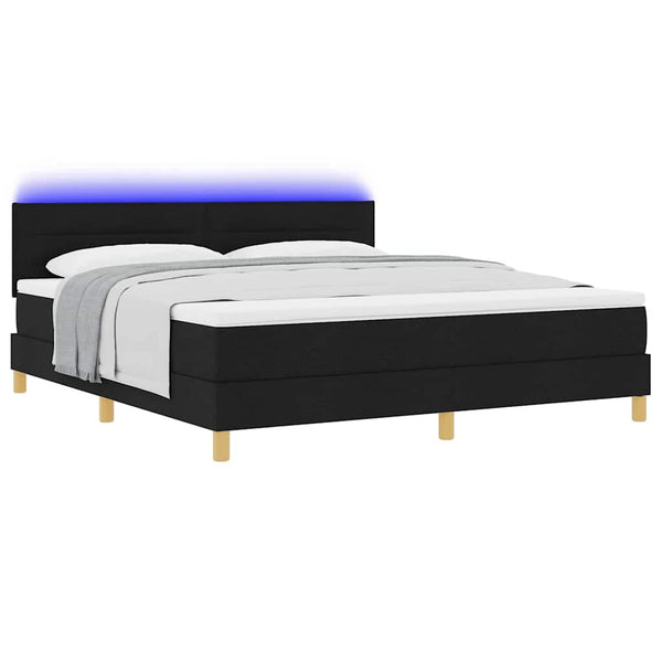 LED Boxspringbett Schwarz 180x200 cm
