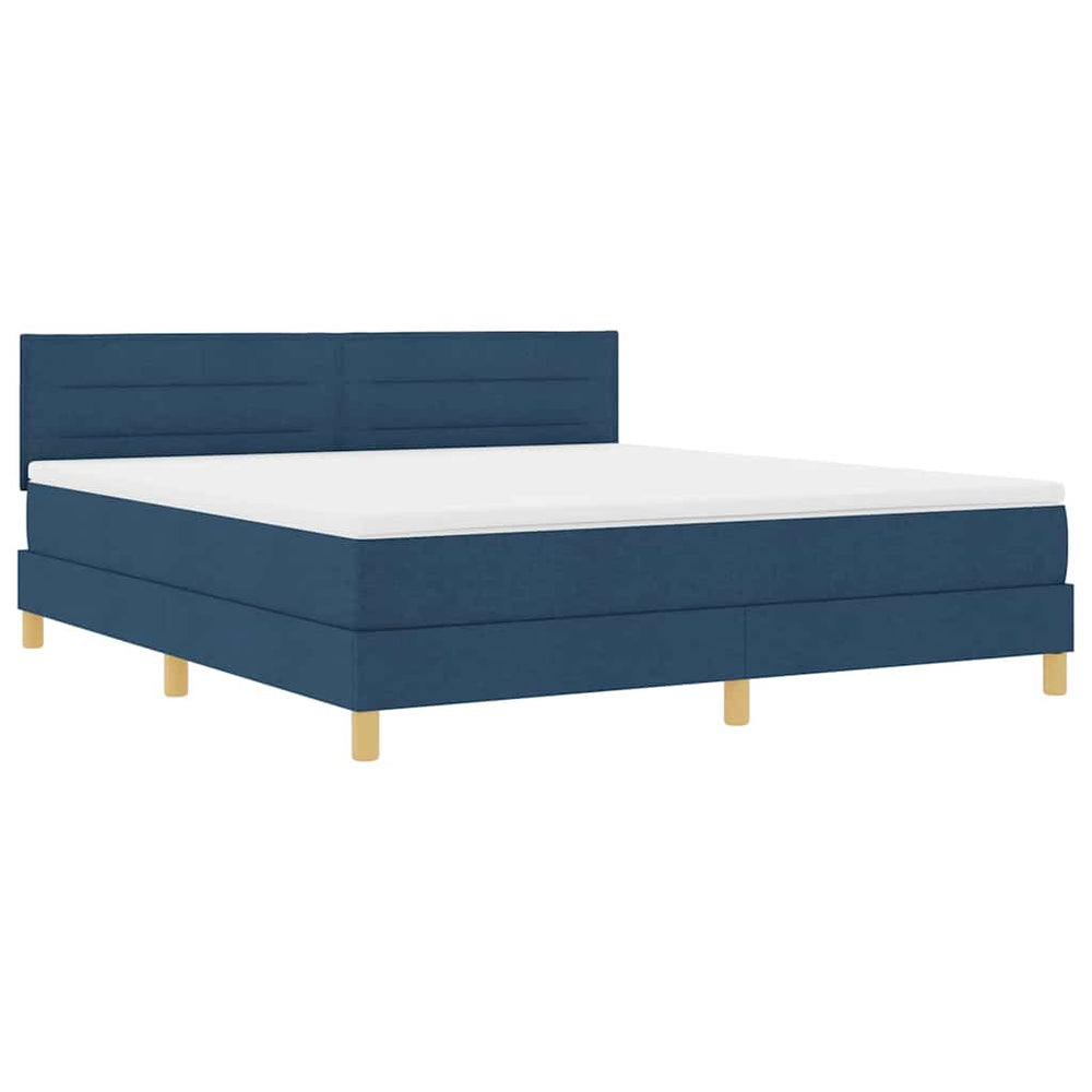 LED Boxspringbett Blau 180x200 cm