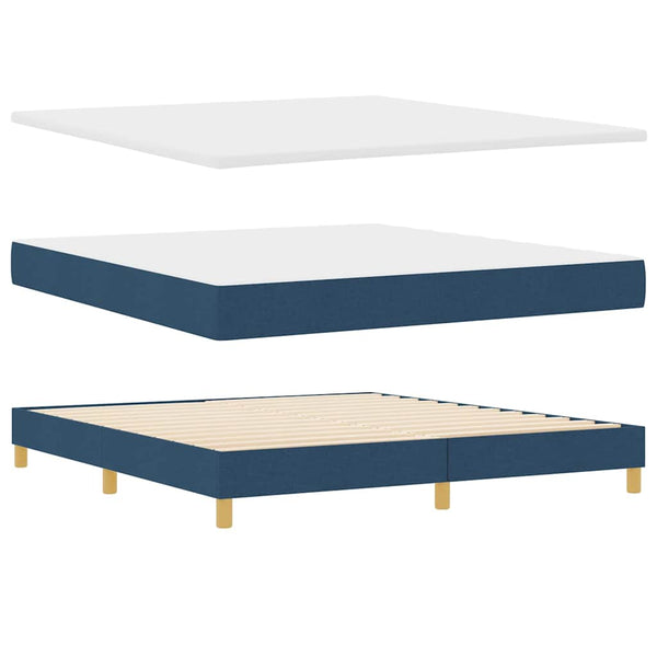 vidaXL Lit tapissier LED avec bandeaux LED bleu 180 x 200 cm tissu