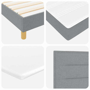 vidaXL Lit coffre à LED avec tête de lit Gris clair 200 x 200 cm Tissu