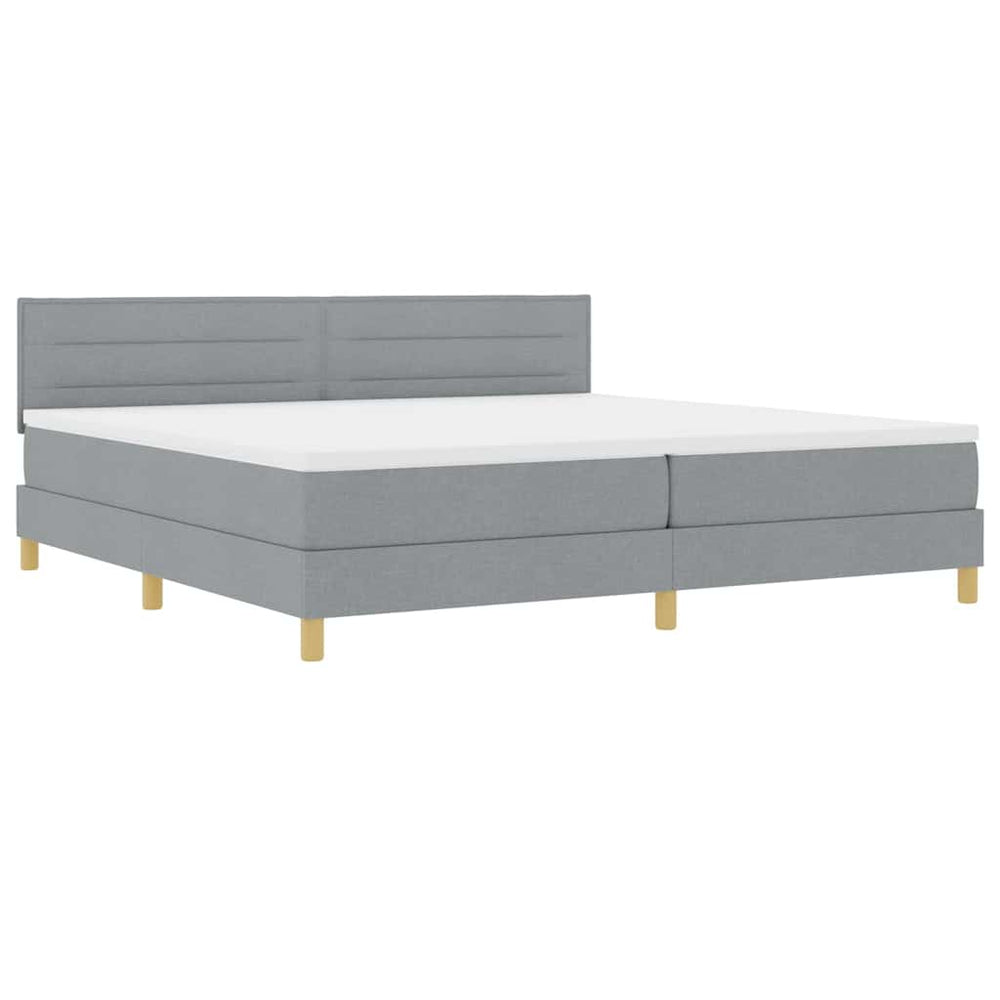 LED Boxspringbett 200x200 cm Hellgrau