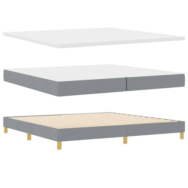 vidaXL Lit coffre à LED avec tête de lit Gris clair 200 x 200 cm Tissu