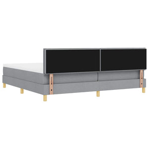 vidaXL Lit coffre à LED avec tête de lit Gris clair 200 x 200 cm Tissu
