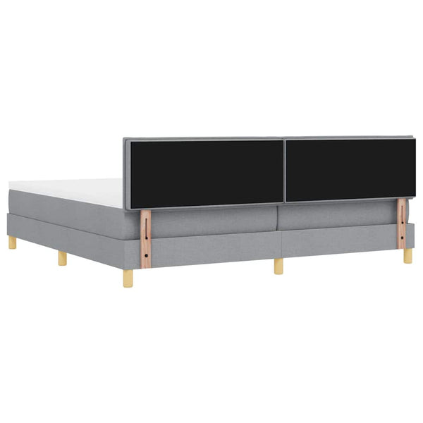 vidaXL Lit coffre à LED avec tête de lit Gris clair 200 x 200 cm Tissu