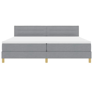 vidaXL Lit coffre à LED avec tête de lit Gris clair 200 x 200 cm Tissu