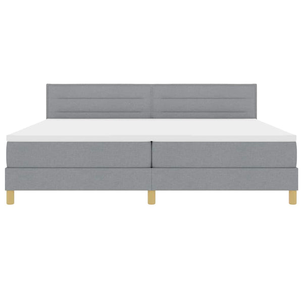 vidaXL Lit coffre à LED avec tête de lit Gris clair 200 x 200 cm Tissu