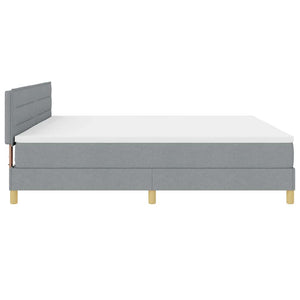 vidaXL Lit coffre à LED avec tête de lit Gris clair 200 x 200 cm Tissu