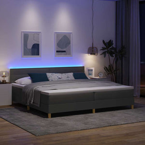LED Boxspringbett Dunkelgrau 200x200 cm