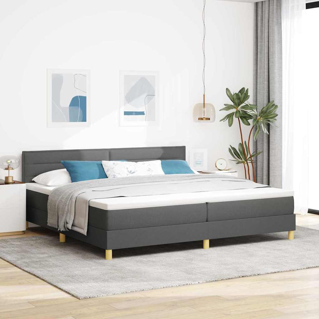 LED Boxspringbett Dunkelgrau 200x200 cm