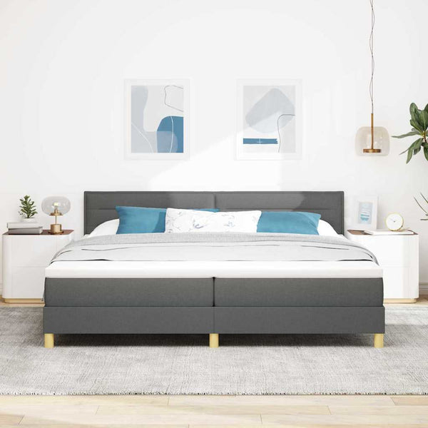 LED Boxspringbett Dunkelgrau 200x200 cm