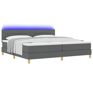 LED Boxspringbett Dunkelgrau 200x200 cm