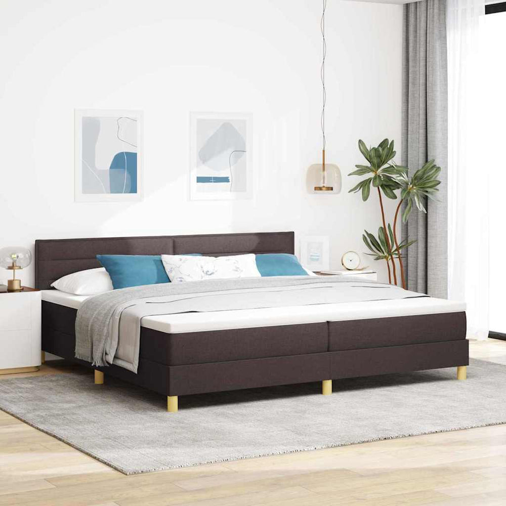 LED Boxspringbett Dunkelbraun 200x200 cm