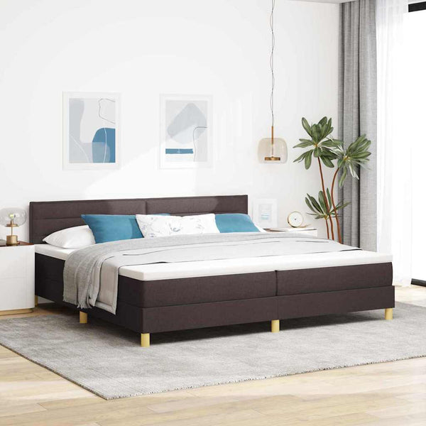 LED Boxspringbett Dunkelbraun 200x200 cm