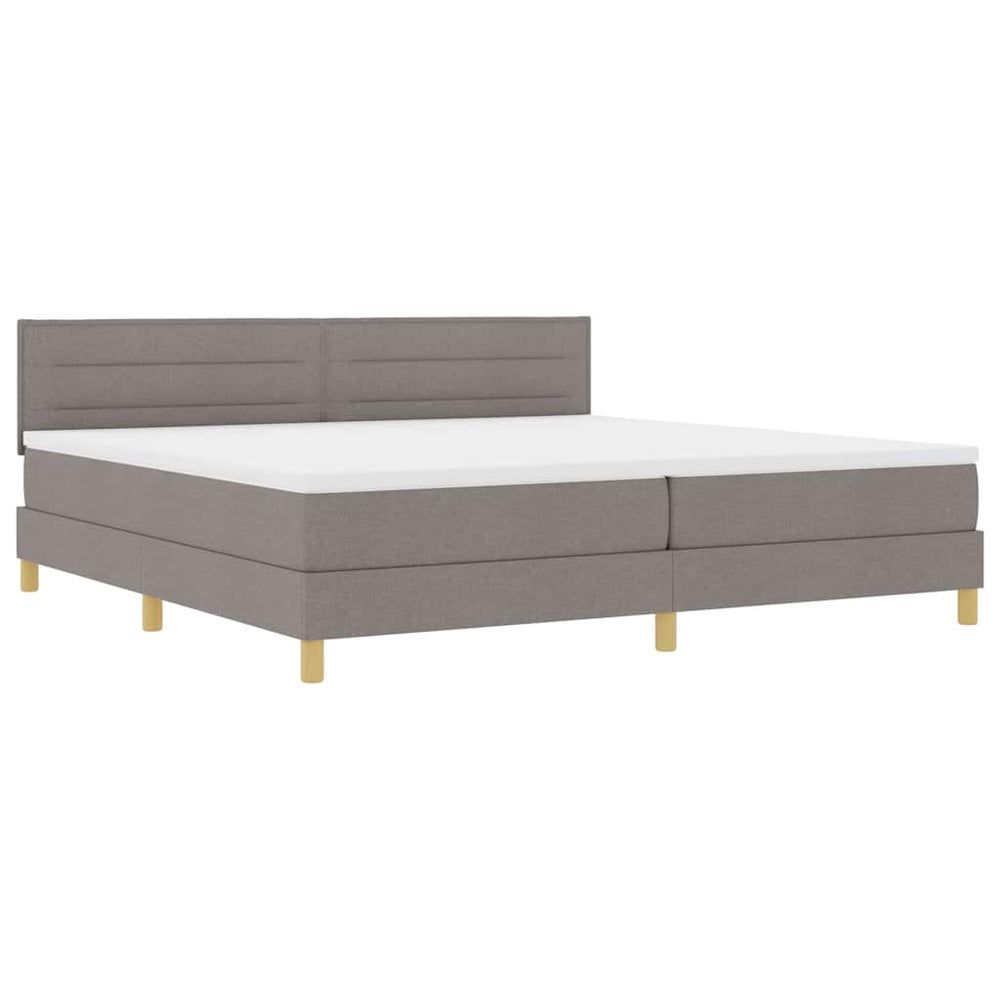 vidaXL Lit coffre à LED avec bandes lumineuses à LED Taupe 200 x 200 cm Tissu