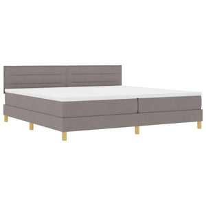 vidaXL Lit coffre à LED avec bandes lumineuses à LED Taupe 200 x 200 cm Tissu