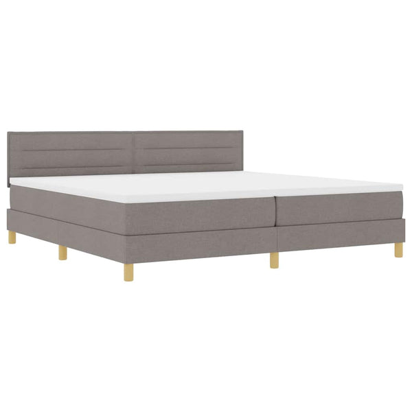 vidaXL Lit coffre à LED avec bandes lumineuses à LED Taupe 200 x 200 cm Tissu