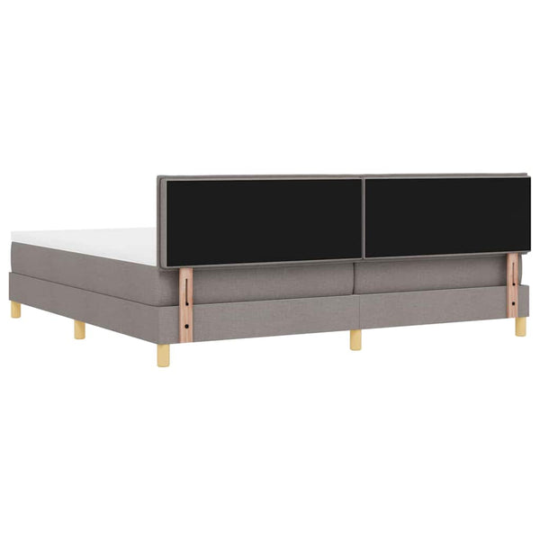 vidaXL Lit coffre à LED avec bandes lumineuses à LED Taupe 200 x 200 cm Tissu