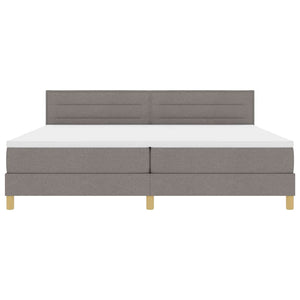 vidaXL Lit coffre à LED avec bandes lumineuses à LED Taupe 200 x 200 cm Tissu
