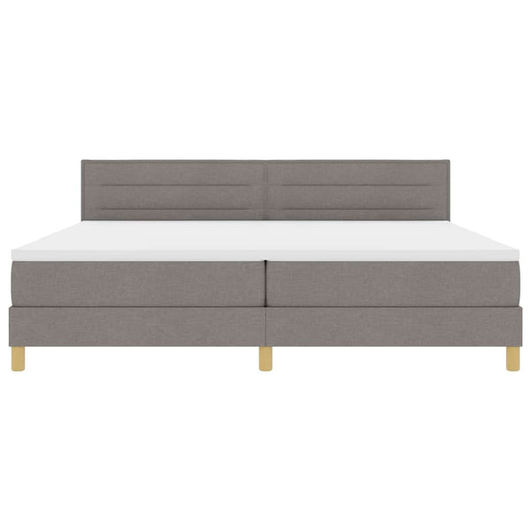 vidaXL Lit coffre à LED avec bandes lumineuses à LED Taupe 200 x 200 cm Tissu