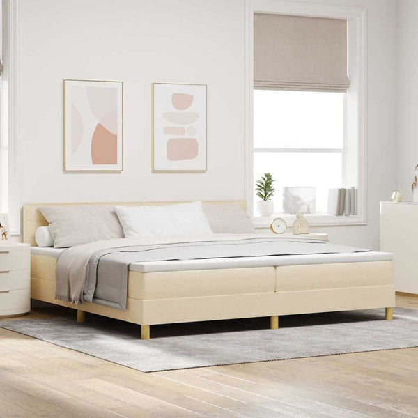 LED Boxspringbett Creme 200x200 cm