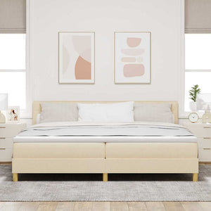 LED Boxspringbett Creme 200x200 cm