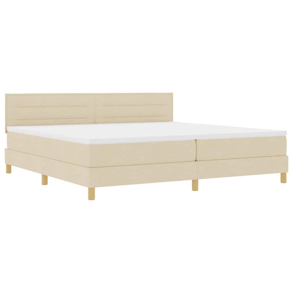 LED Boxspringbett Creme 200x200 cm