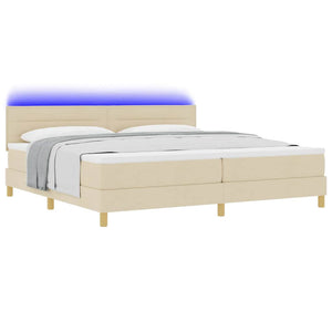 LED Boxspringbett Creme 200x200 cm