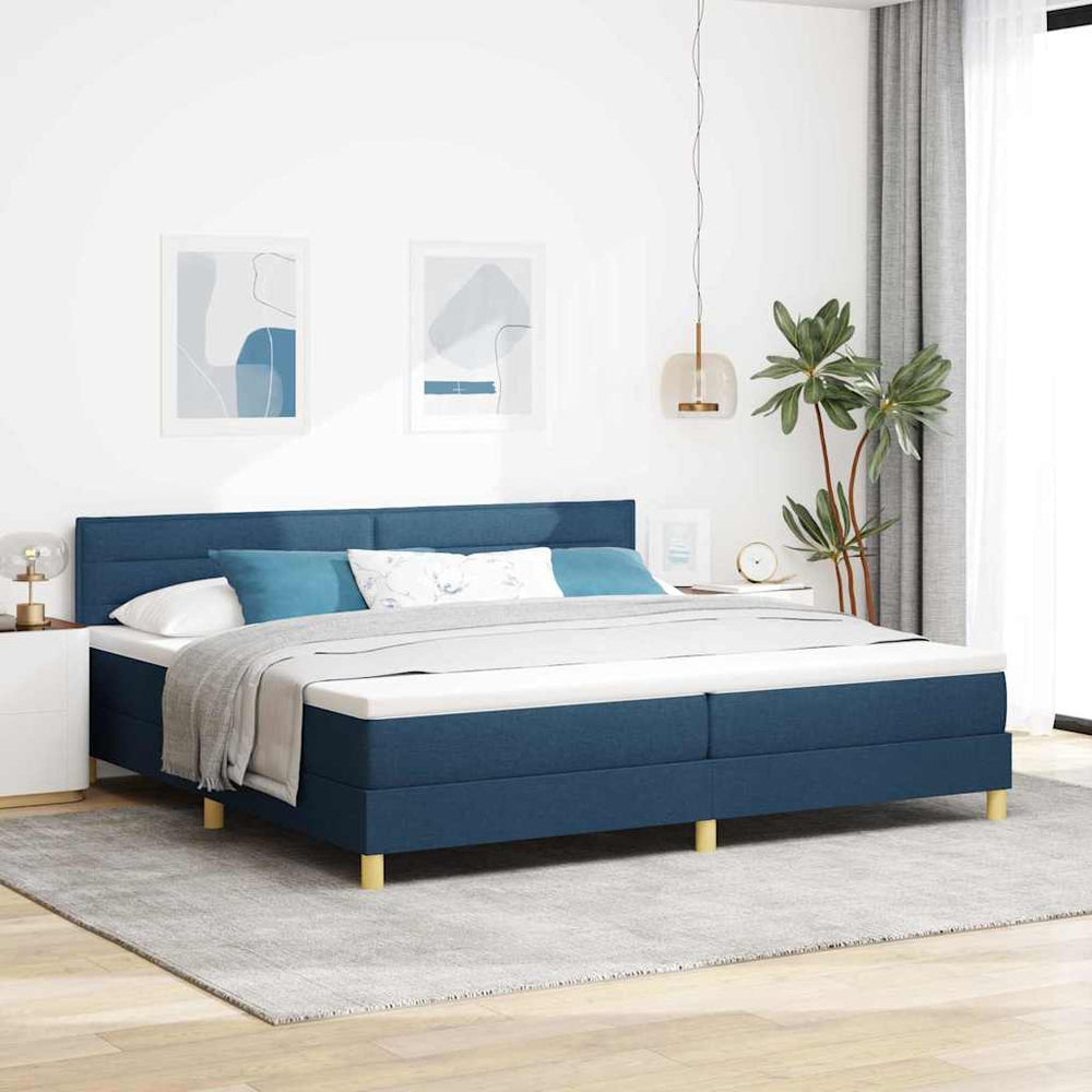 LED Boxspringbett Blau 200x200 cm