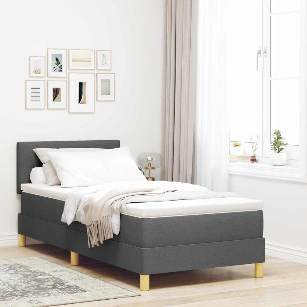 LED Boxspringbett Dunkelgrau 80x200 cm