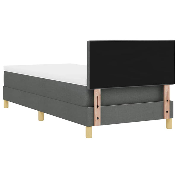 vidaXL Lit coffre à LED avec tête de lit Gris foncé 80 x 200 cm Tissu