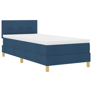vidaXL Lit coffre à LED avec oreiller Bleu 80 x 200 cm Tissu
